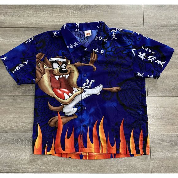 Warner Bros. Other - Taz Tasmanian Devil Vtg 2003 Looney Tunes Cartoon Shirt Short Sleeve Men's Large